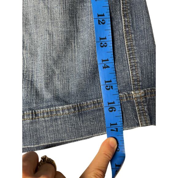 Wrangler 10 Medium Denim Shorts Floral Waistband Y2K Western Vibes - Picture 8 of 9